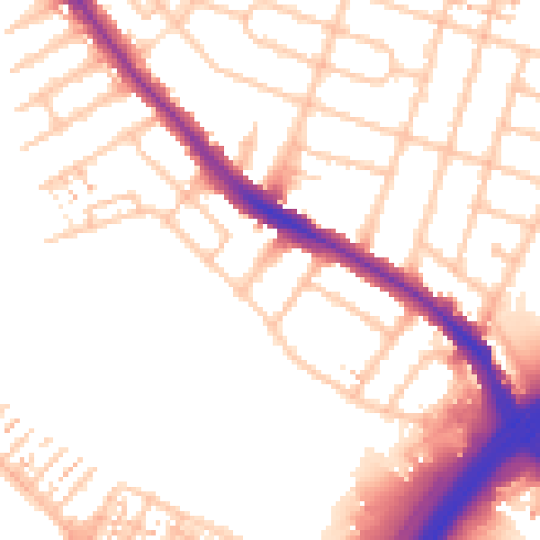 Daytime road noise heatmap for HA9 6DL