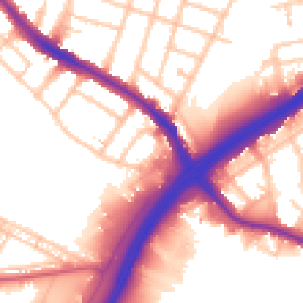 Daytime road noise heatmap for HA9 6HP