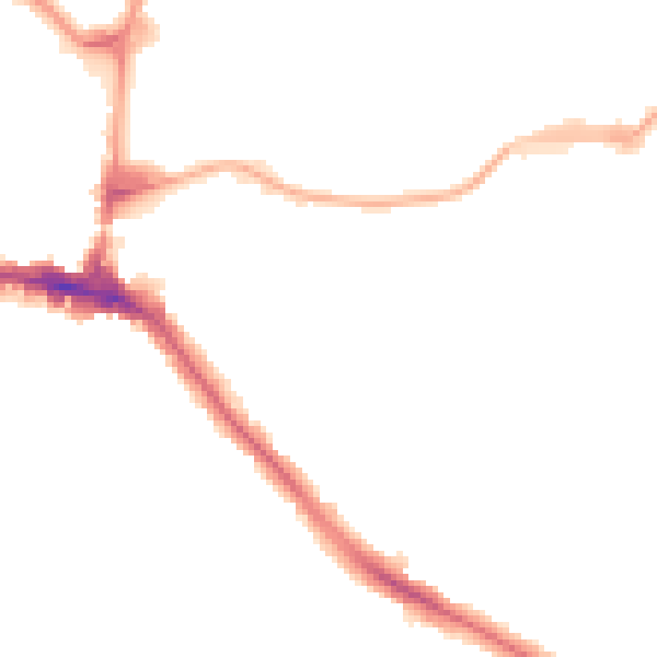 Night-time road noise heatmap for HA9 6LS