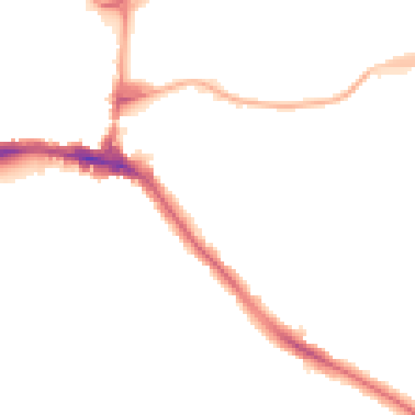 Night-time road noise heatmap for HA9 6LW