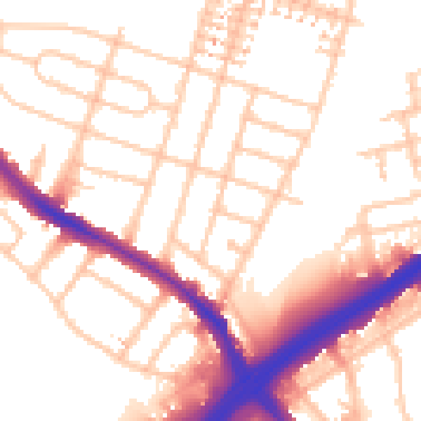 Daytime road noise heatmap for HA9 6NW
