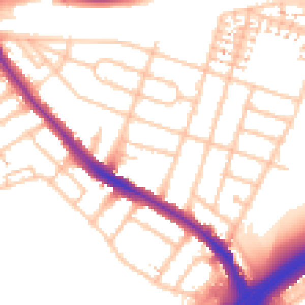 Daytime road noise heatmap for HA9 6QG