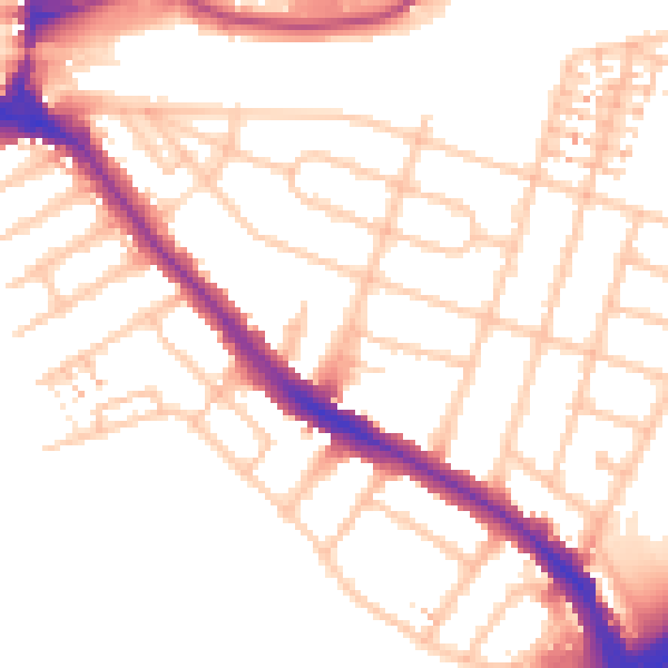 Daytime road noise heatmap for HA9 6SJ
