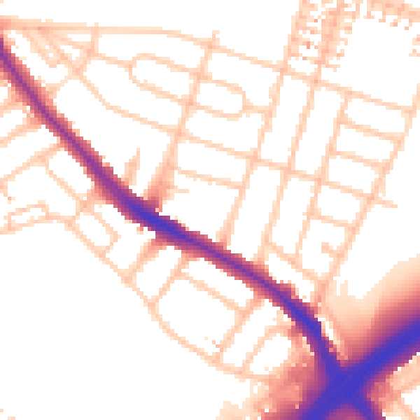 Daytime road noise heatmap for HA9 6SN