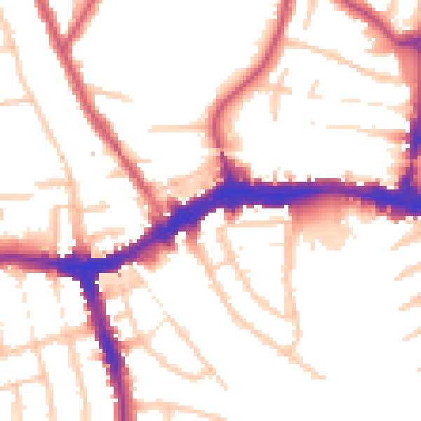 Daytime road noise heatmap for HA9 7AB