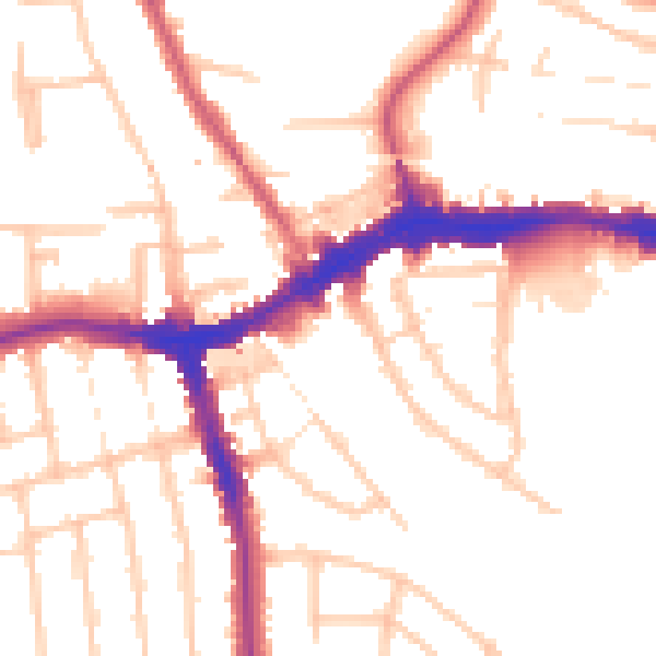 Daytime road noise heatmap for HA9 7AX