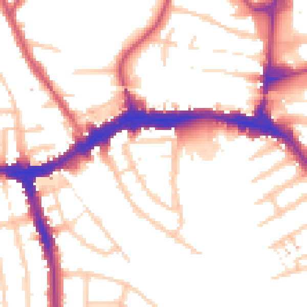 Daytime road noise heatmap for HA9 7EH