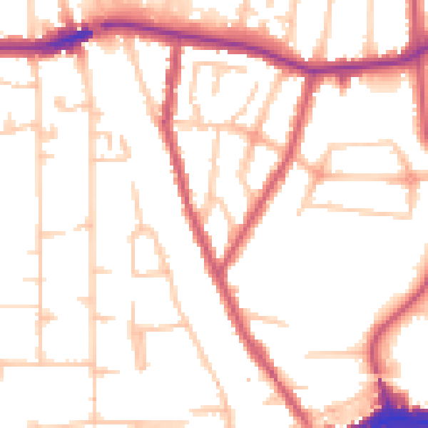Daytime road noise heatmap for HA9 7LH
