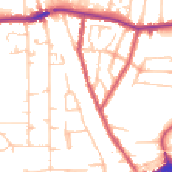 Daytime road noise heatmap for HA9 7LR