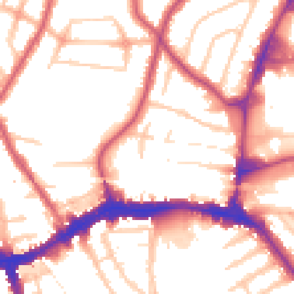 Daytime road noise heatmap for HA9 7SE
