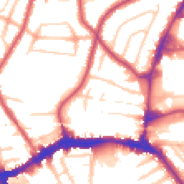 Daytime road noise heatmap for HA9 7SN