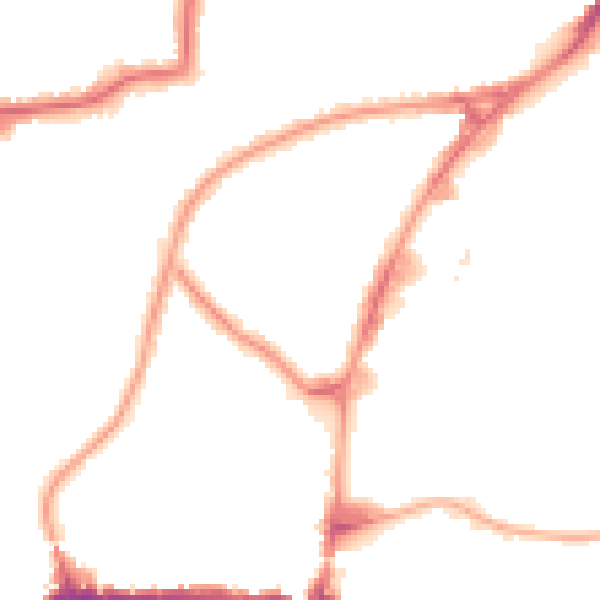 Night-time road noise heatmap for HA9 8ED