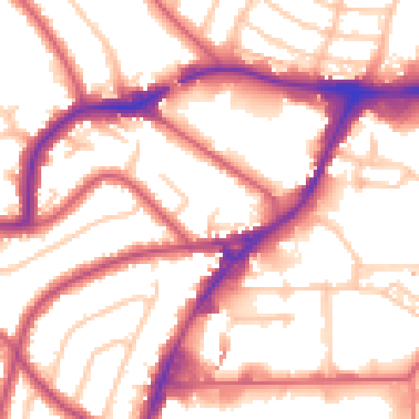 Daytime road noise heatmap for HA9 8JB