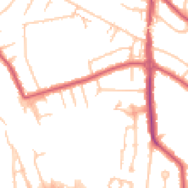 Daytime road noise heatmap for HA9 8QN