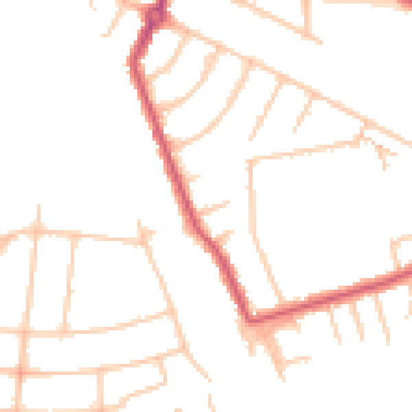 Daytime road noise heatmap for HA9 8QY
