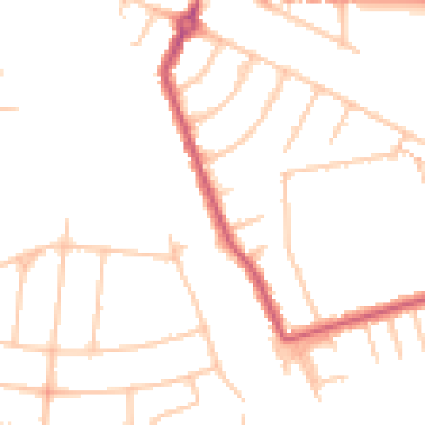 Daytime road noise heatmap for HA9 8QZ