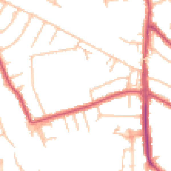 Daytime road noise heatmap for HA9 8RL