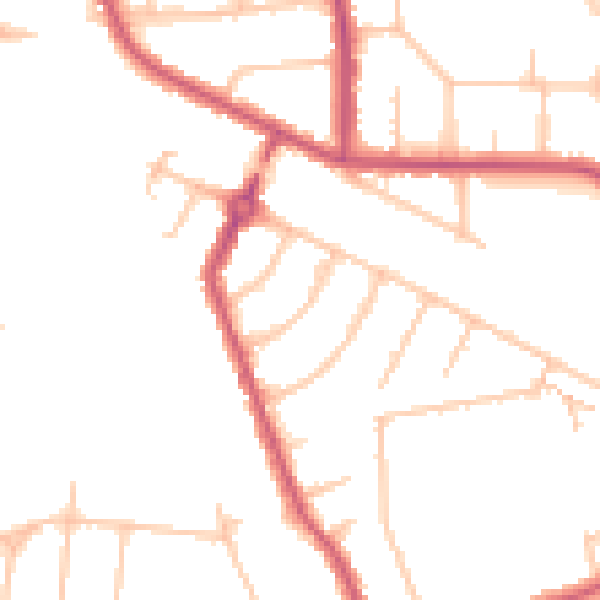 Daytime road noise heatmap for HA9 8SE