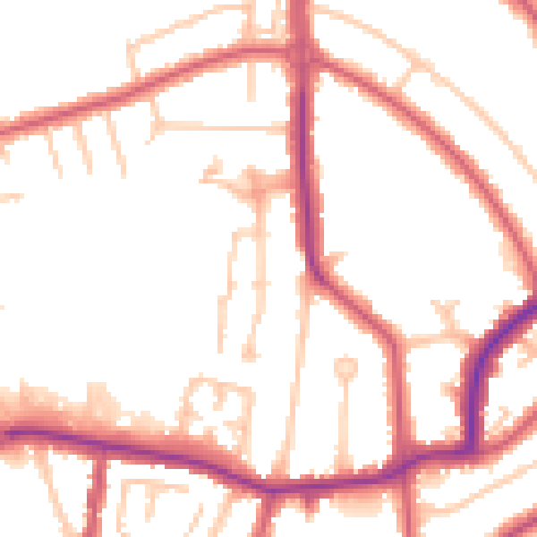 Daytime road noise heatmap for HA9 8SR