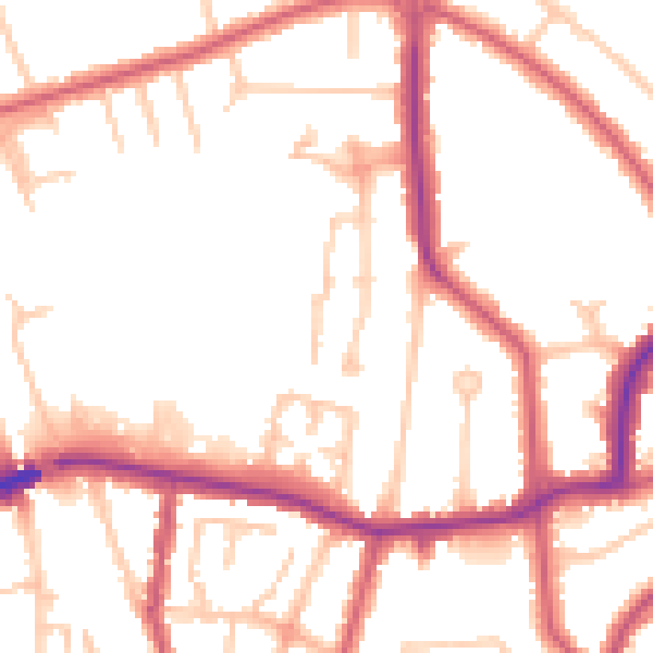 Daytime road noise heatmap for HA9 8SU