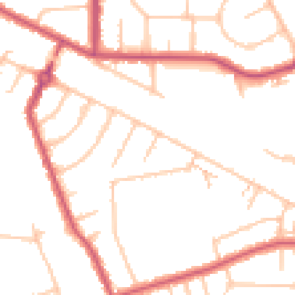 Daytime road noise heatmap for HA9 8TJ