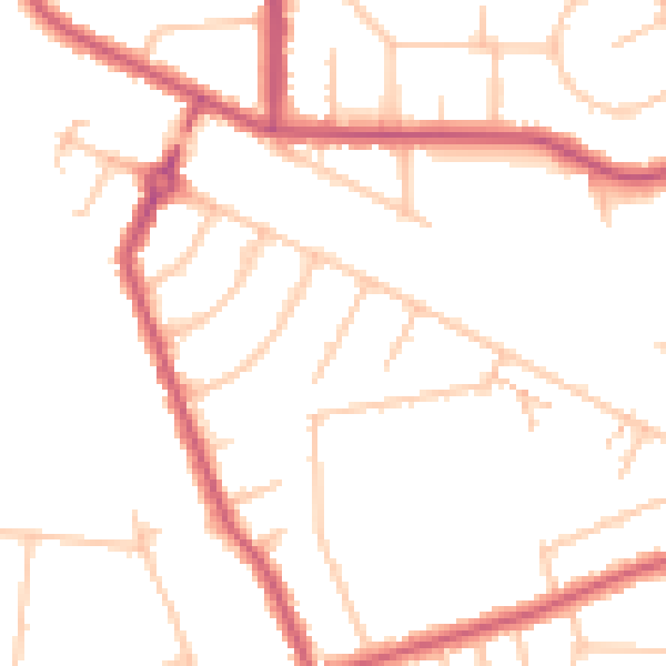 Daytime road noise heatmap for HA9 8TL
