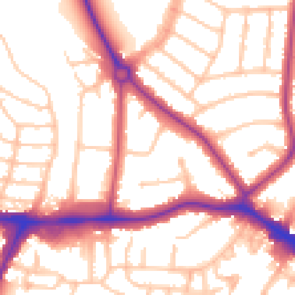 Daytime road noise heatmap for HA9 9HF