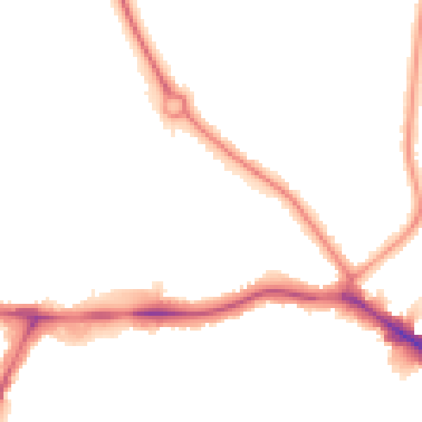 Night-time road noise heatmap for HA9 9HF