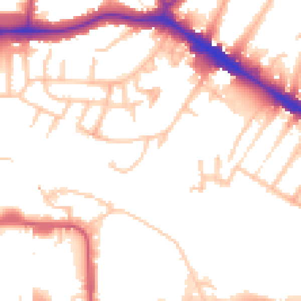 Daytime road noise heatmap for HA9 9PA