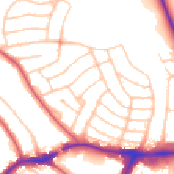 Daytime road noise heatmap for HA9 9PT