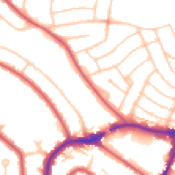 Daytime road noise heatmap for HA9 9QE