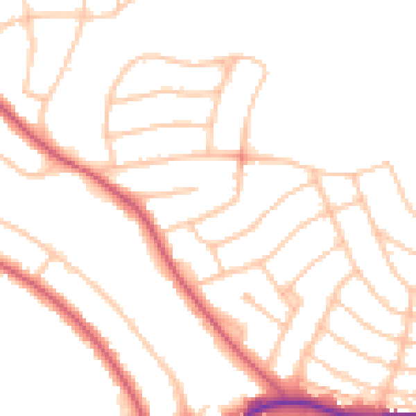 Daytime road noise heatmap for HA9 9RD