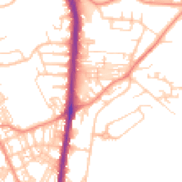 Daytime road noise heatmap for HD2 1AQ