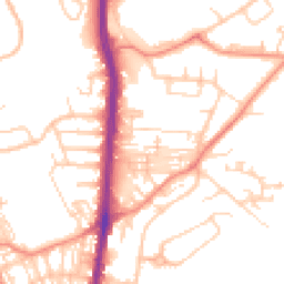Daytime road noise heatmap for HD2 1BN
