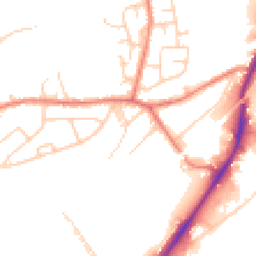 Daytime road noise heatmap for HD2 1JD