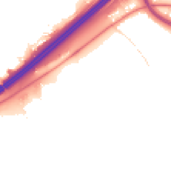 Night-time road noise heatmap for HD3 2AD