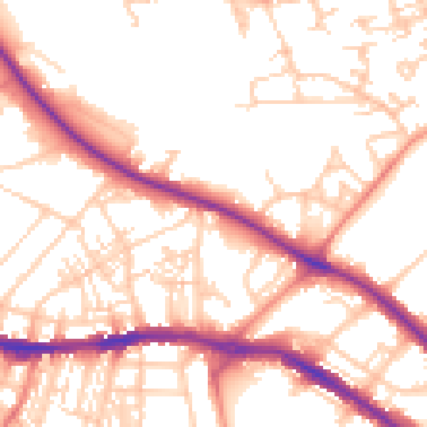 Daytime road noise heatmap for HD3 3AA