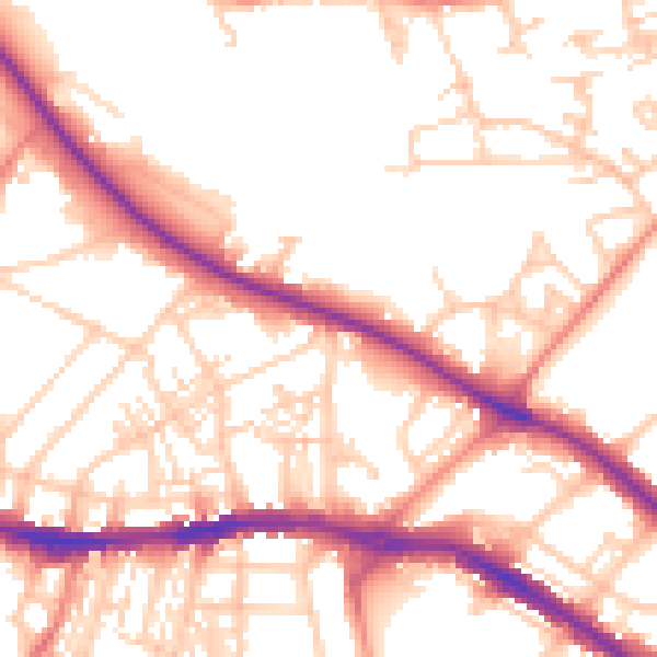 Daytime road noise heatmap for HD3 3AB