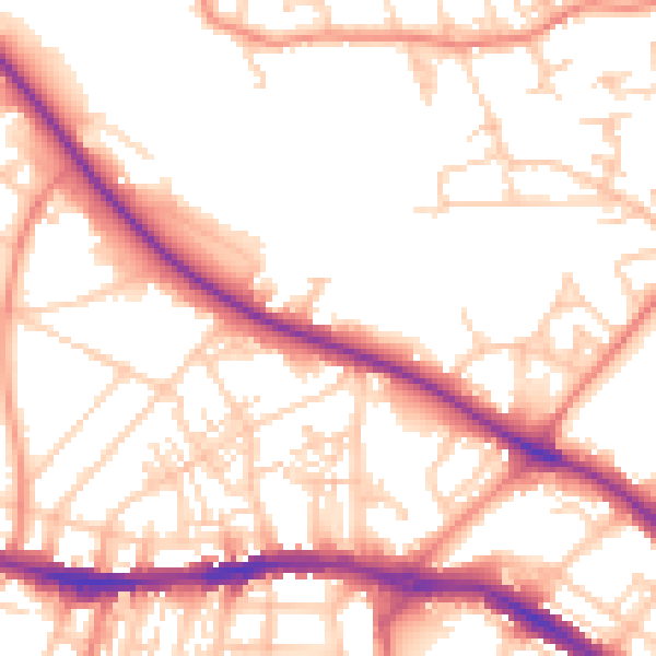 Daytime road noise heatmap for HD3 3AD