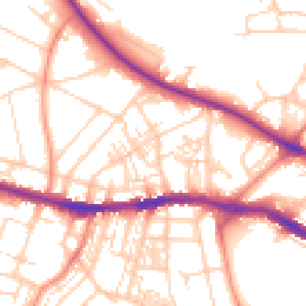 Daytime road noise heatmap for HD3 3AG