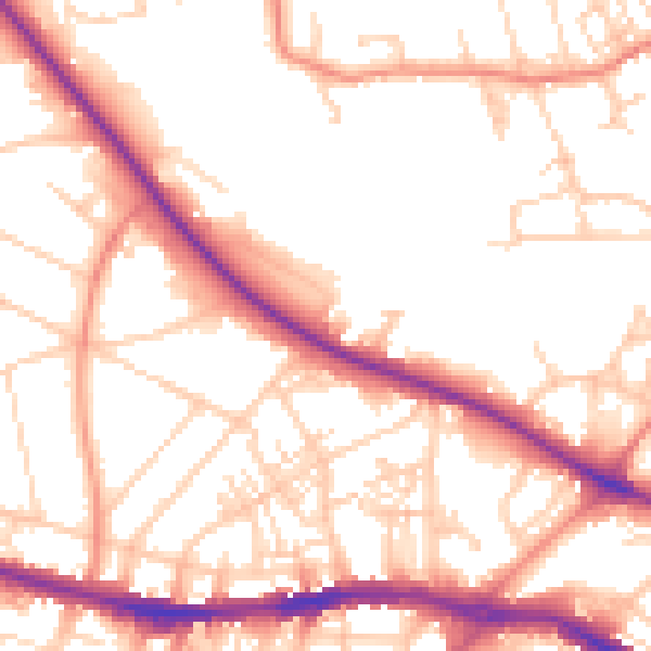 Daytime road noise heatmap for HD3 3AH