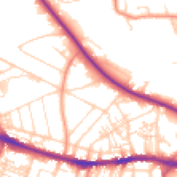 Daytime road noise heatmap for HD3 3AL