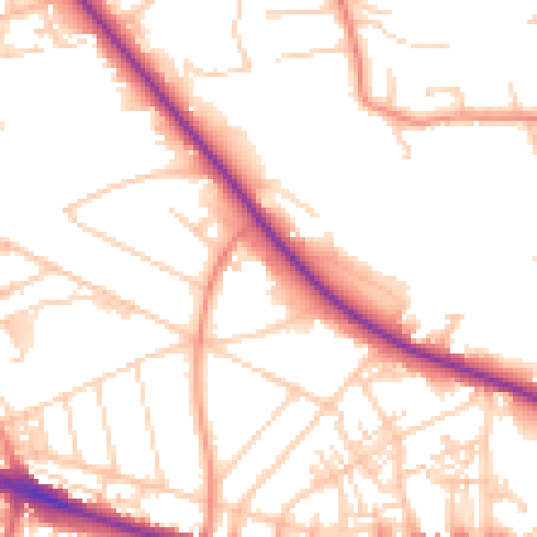 Daytime road noise heatmap for HD3 3AN