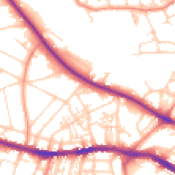 Daytime road noise heatmap for HD3 3AP