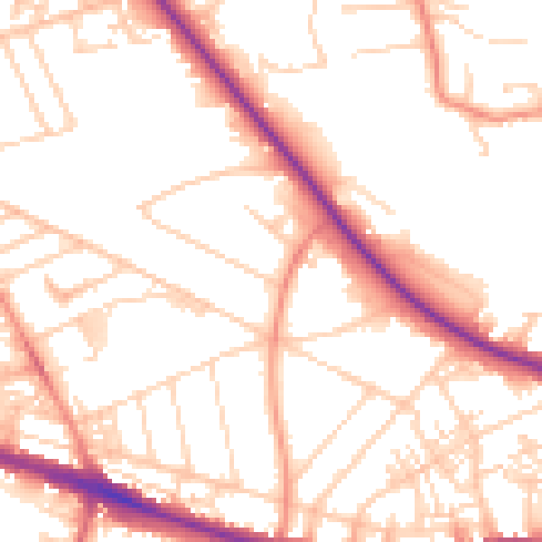 Daytime road noise heatmap for HD3 3AU