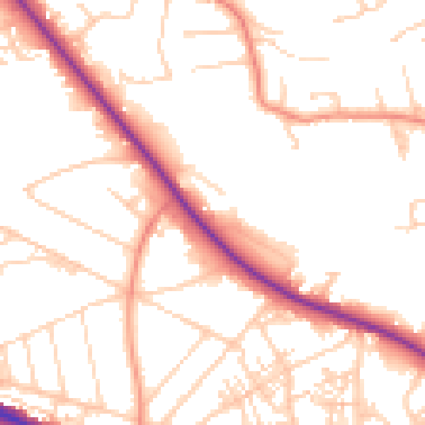 Daytime road noise heatmap for HD3 3AW