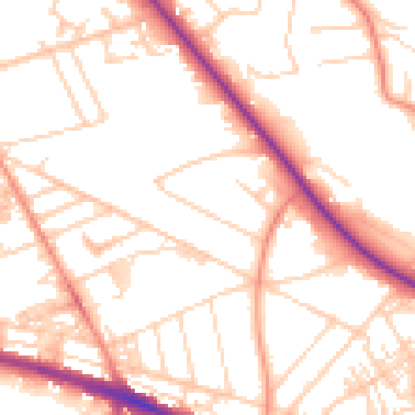 Daytime road noise heatmap for HD3 3AY