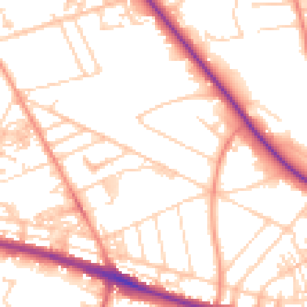 Daytime road noise heatmap for HD3 3AZ