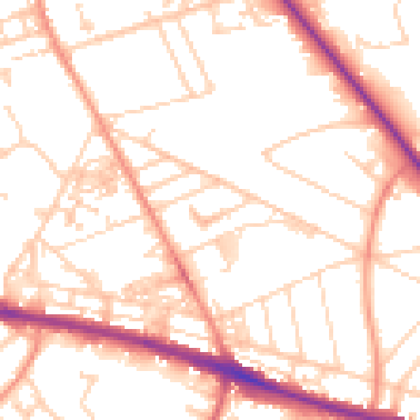 Daytime road noise heatmap for HD3 3BB