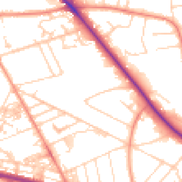 Daytime road noise heatmap for HD3 3BG